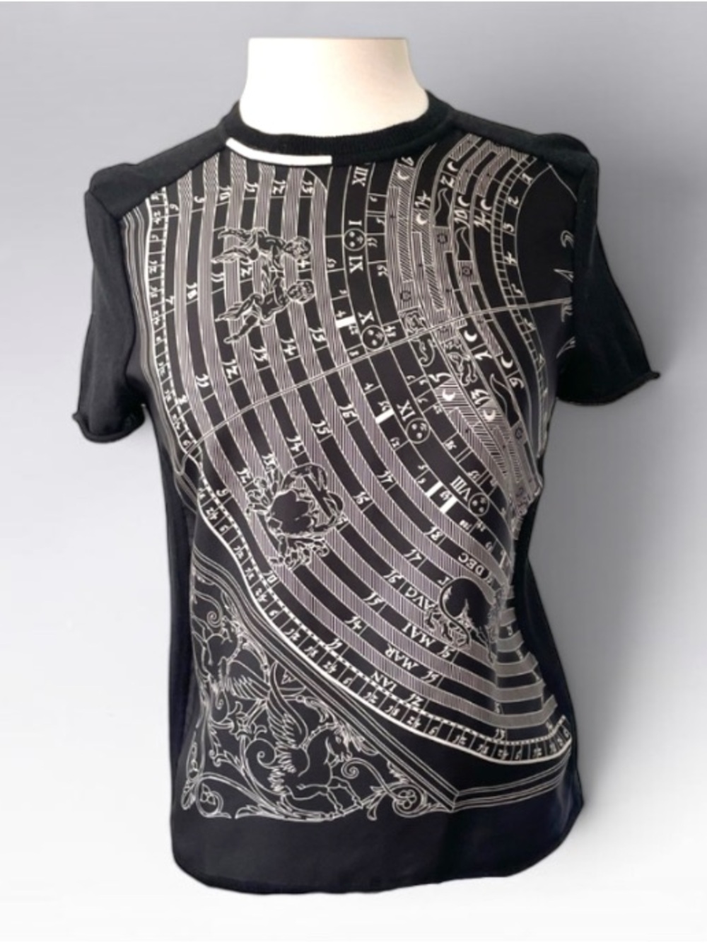 HERMES ASTROLOGIE BANDANA NWOT CASHMERE SILK SWEATER TOP SIZE EU 36